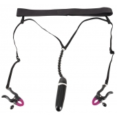 Женские вибростринги с зажимами для половых губ Spreader String with Vibrator - Orion - купить с доставкой в Кирове