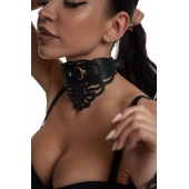 Фигурный чокер с узорами и золотистой фурнитурой - Crazy Handmade - купить с доставкой в Кирове