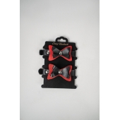 Черно-красные кожаные наручники с бантиками - Crazy Handmade - купить с доставкой в Кирове