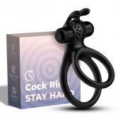Черное эрекционное виброкольцо с подхватом мошонки Stay Hard - Boys of Toys - в Кирове купить с доставкой