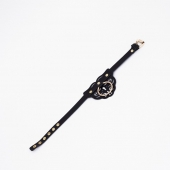 Черный чокер с клепками и золотистой фурнитурой - Crazy Handmade - купить с доставкой в Кирове