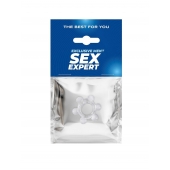 Прозрачное эластичное эрекционное кольцо с 6 шариками - Sex Expert - в Кирове купить с доставкой