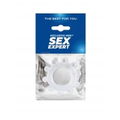 Прозрачное эрекционное кольцо со стимулирующими шариками - Sex Expert - в Кирове купить с доставкой