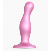 Розовая насадка Strap-On-Me Dildo Plug Curvy size M - Strap-on-me - купить с доставкой в Кирове