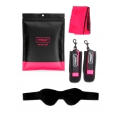 Черно-розовый эротический набор: маска, наручники и повязка - Erokay - купить с доставкой в Кирове