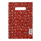 Красный подарочный новогодний пакет с вырубной ручкой (20х30 см) - Сима-Ленд - купить с доставкой в Кирове