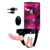 Женский страпон с 3 насадками и вибрацией - Erowoman-Eroman - купить с доставкой в Кирове