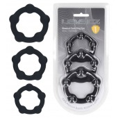 Набор из 3 эрекционных колец Beaded Silicone Cockring Set - Shots Media BV - в Кирове купить с доставкой