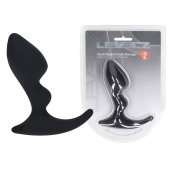 Черная анальная пробка для массажа простаты Double Ripple Silicone Prostate Massager - Shots Media BV - в Кирове купить с доставкой