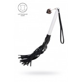 Плеть с белой рукоятью и чёрными хлыстами - 50 см. - Pecado - купить с доставкой в Кирове