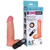 Фаллическая насадка Харнесс UNICOCK 5,5  с вибрацией - 17 см. - LOVETOY (А-Полимер) - купить с доставкой в Кирове