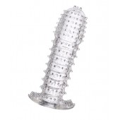Гелевая прозрачная насадка c шипами - 12 см. - Toyfa Basic - в Кирове купить с доставкой