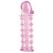 Гелевая розовая насадка на фаллос с шипами - 12 см. - Toyfa Basic - в Кирове купить с доставкой