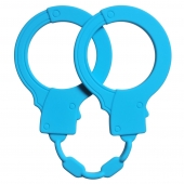 Голубые силиконовые наручники Stretchy Cuffs Turquoise - Lola Games - купить с доставкой в Кирове