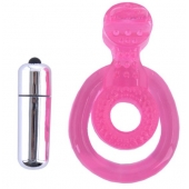 Розовая вибронасадка со стимулятор клитора   Язычок - Toyfa Basic - в Кирове купить с доставкой