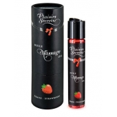 Массажное масло с ароматом клубники Huile de Massage Gourmande Fraise des Bois - 59 мл. - Plaisir Secret - купить с доставкой в Кирове