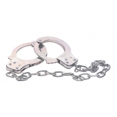 Наручники из металла с длинной цепочкой CHROME HANDCUFFS METAL HANDCUFFS W. KEY - NMC - купить с доставкой в Кирове