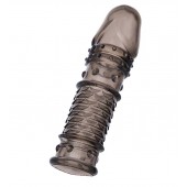 Дымчатая закрытая насадка ToyFa XLover с чешуйками и пупырышками - 13,5 см. - ToyFa - в Кирове купить с доставкой