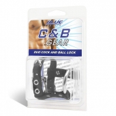 Утяжка на пенис на замочке Duo Cock And Ball Lock - BlueLine - купить с доставкой в Кирове