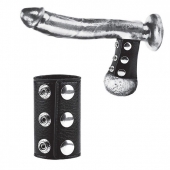 Чёрная утяжка на кнопках 100% PVC STRAP WITH METAL SNAP - BlueLine - купить с доставкой в Кирове