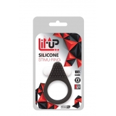 Чёрное эрекционное кольцо LIT-UP SILICONE STIMU RING 1 BLACK - Dream Toys - в Кирове купить с доставкой