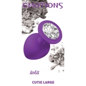 Большая фиолетовая анальная пробка Emotions Cutie Large с прозрачным кристаллом - 10 см. - Lola Games - купить с доставкой в Кирове