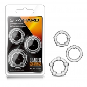 Набор из 3 прозрачных эрекционных колец Stay Hard Beaded Cockrings - Blush Novelties - в Кирове купить с доставкой