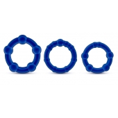 Набор из 3 синих эрекционных колец Stay Hard Beaded Cockrings - Blush Novelties - в Кирове купить с доставкой