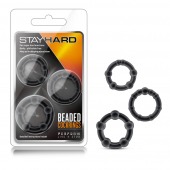 Набор из 3 чёрных эрекционных колец Stay Hard Beaded Cockrings - Blush Novelties - в Кирове купить с доставкой
