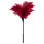 Пластиковая метелочка с красными пёрышками Small Feather Tickler - 32 см. - Blush Novelties - купить с доставкой в Кирове