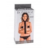 Ошейник с длинной лентой и наручниками Strap Bondage Kit Plus Size - Lola Games - купить с доставкой в Кирове