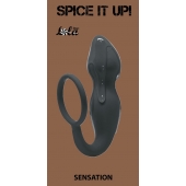 Серое эрекционное кольцо Sensation с анальным стимулятором - Lola Games - в Кирове купить с доставкой