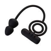 Чёрное эрекционное кольцо с вибропулькой и анальным хвостом - Erotist Adult Toys - в Кирове купить с доставкой