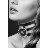 Чёрный тройной чокер с большим кольцом - Bijoux Pour Toi - купить с доставкой в Кирове