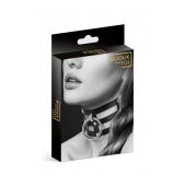 Чёрный тройной чокер с большим кольцом - Bijoux Pour Toi - купить с доставкой в Кирове