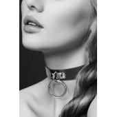 Узенький ошейник из полиуретана с кольцом - Bijoux Pour Toi - купить с доставкой в Кирове