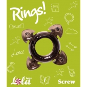 Чёрное эрекционное кольцо Rings Screw - Lola Games - в Кирове купить с доставкой