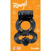 Чёрное эрекционное кольцо Rings Treadle с подхватом - Lola Games - в Кирове купить с доставкой