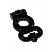 Чёрное эрекционное кольцо Rings Treadle с подхватом - Lola Games - в Кирове купить с доставкой