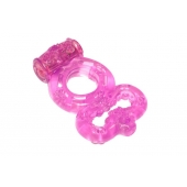 Розовое эрекционное кольцо Rings Treadle с подхватом - Lola Games - в Кирове купить с доставкой