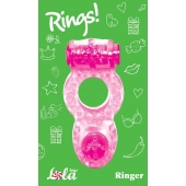 Розовое эрекционное кольцо с вибрацией Rings Ringer - Lola Games - в Кирове купить с доставкой