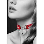 Красный чокер с замком в форме сердца - Bijoux Pour Toi - купить с доставкой в Кирове