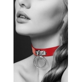 Красный узенький чокер с кольцом - Bijoux Pour Toi - купить с доставкой в Кирове