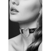 Чёрный чокер с кольцом в форме сердца - Bijoux Pour Toi - купить с доставкой в Кирове