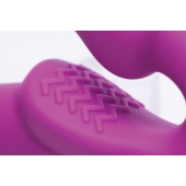 Ярко-розовый безремневой вибрострапон Evoke Vibrating Strapless Silicone Strap-on Dildo - XR Brands - купить с доставкой в Кирове