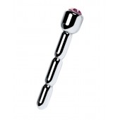 Серебристый уретральный плаг со стразом - 7 см. - ToyFa - купить с доставкой в Кирове