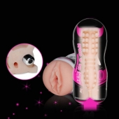 Мастурбатор-вагина Sex In A Can Vibra Vagina Tunnel - Lovetoy - в Кирове купить с доставкой