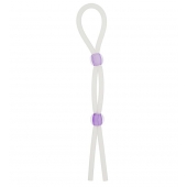 Прозрачное эрекционное кольцо-лассо SILICONE LASSO COCK RING DUAL BEADS - NMC - в Кирове купить с доставкой