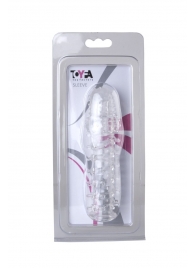 Прозрачная, закрытая насадка с шипами и точками - 13,5 см. - Toyfa Basic - в Кирове купить с доставкой