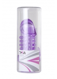 Закрытая фиолетовая насадка с 2 отростками - 13 см. - Toyfa Basic - в Кирове купить с доставкой